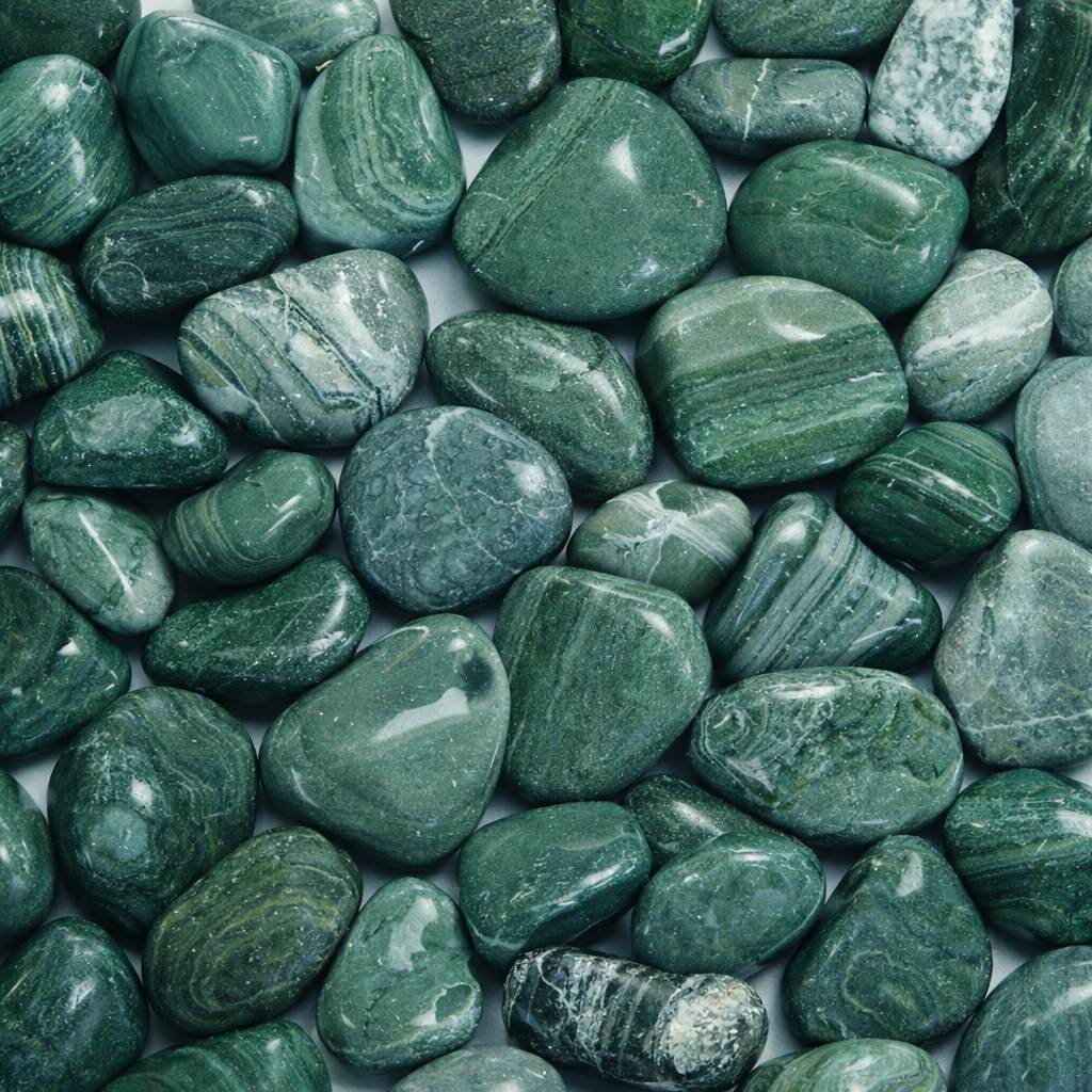 Dark Green Marble Pebbles